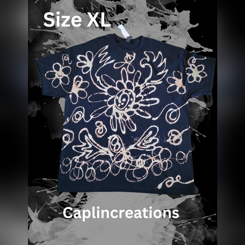 New Handmade Bleach Dye Shirt Size Mens XL